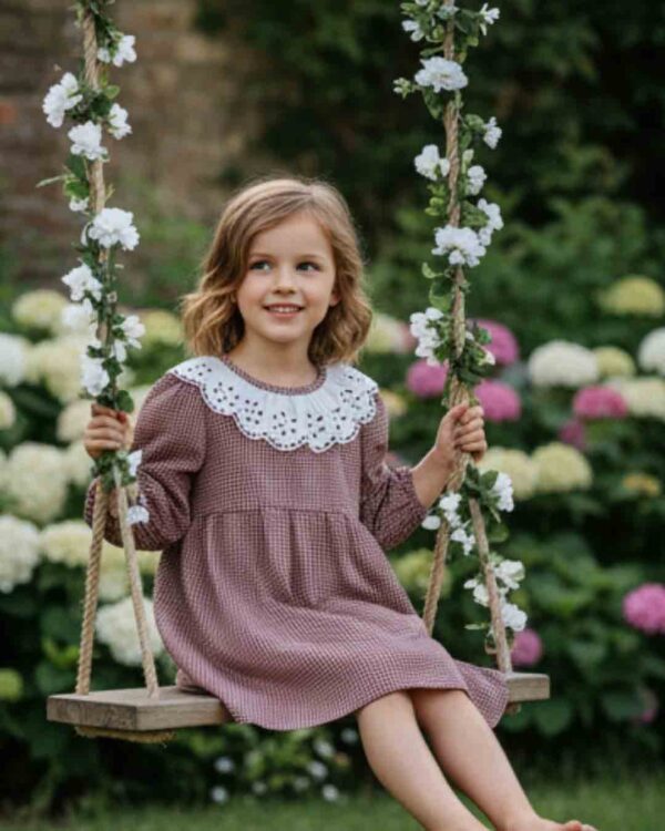 Heritage Plaid Ruffle-Collar Dress