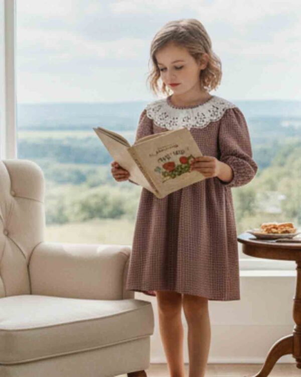 Heritage Plaid Ruffle-Collar Dress