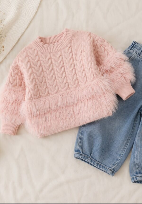 Kiko Winter Blossom Faux Fur Knit Set