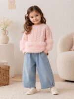 Kiko Winter Blossom Faux Fur Knit Set
